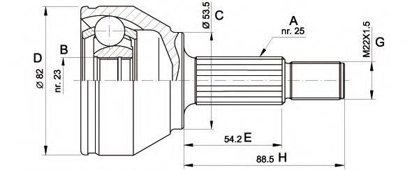 Шарнирный комплект, приводной вал OPEN PARTS CVJ5344.10