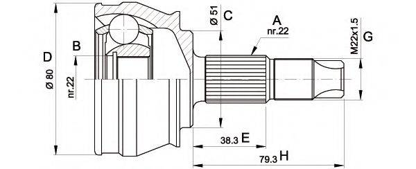 Шарнирный комплект, приводной вал OPEN PARTS CVJ5346.10