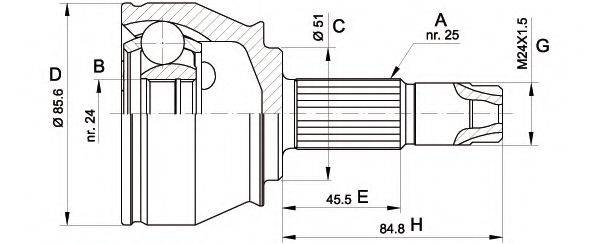 Шарнирный комплект, приводной вал OPEN PARTS CVJ5525.10