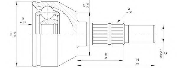 Шарнирный комплект, приводной вал OPEN PARTS CVJ5598.10