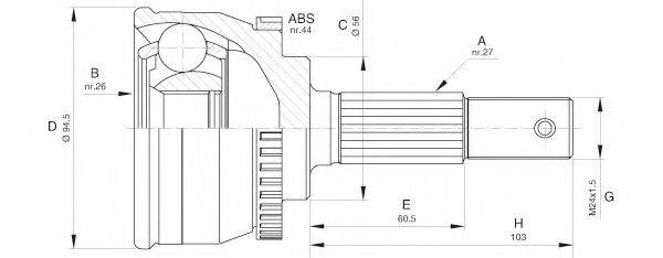 Шарнирный комплект, приводной вал OPEN PARTS CVJ5614.10