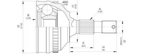 Шарнирный комплект, приводной вал OPEN PARTS CVJ5635.10