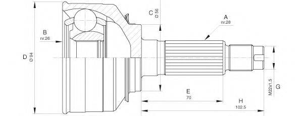 Шарнирный комплект, приводной вал OPEN PARTS CVJ5656.10