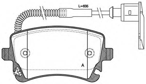 Комплект тормозных колодок, дисковый тормоз OPEN PARTS BPA0897.02