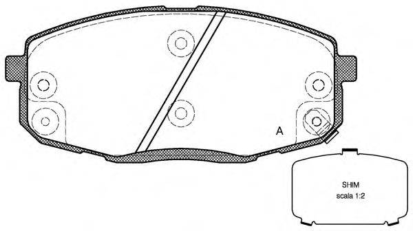 Комплект тормозных колодок, дисковый тормоз OPEN PARTS BPA1038.12