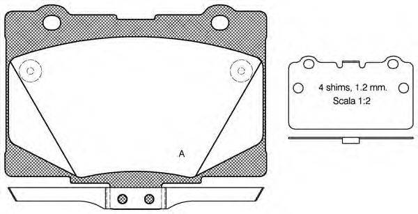Комплект тормозных колодок, дисковый тормоз OPEN PARTS BPA1422.02