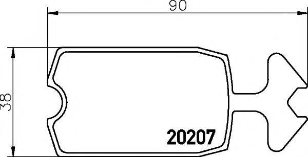 Комплект тормозных колодок, дисковый тормоз TEXTAR 2020709