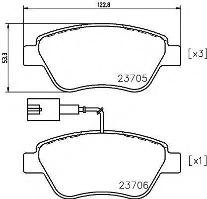 Комплект тормозных колодок, дисковый тормоз TEXTAR 2370581
