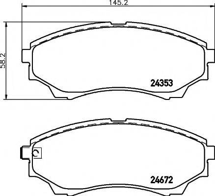 Комплект тормозных колодок, дисковый тормоз TEXTAR 2435301