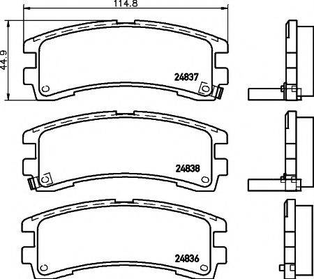 Комплект тормозных колодок, дисковый тормоз TEXTAR 2483602