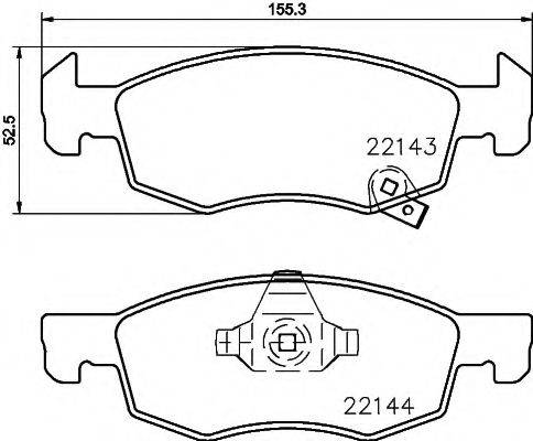 Комплект тормозных колодок, дисковый тормоз TEXTAR 2214301