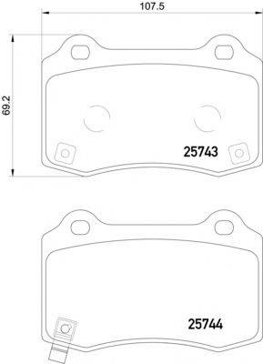 Комплект тормозных колодок, дисковый тормоз TEXTAR 2574301
