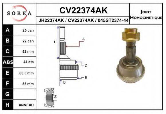 EAI CV22374AK Шарнирный комплект, приводной вал