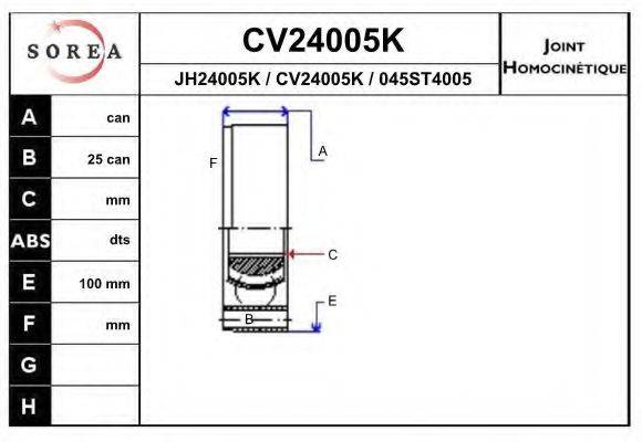 EAI CV24005K Шарнирный комплект, приводной вал