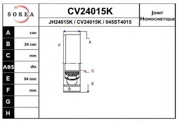 Шарнирный комплект, приводной вал EAI CV24015K