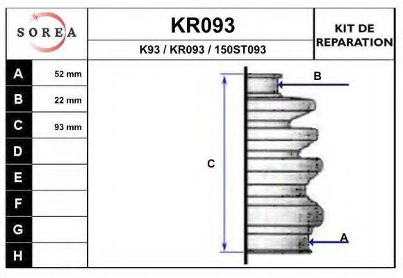 Комплект пылника, приводной вал EAI KR093