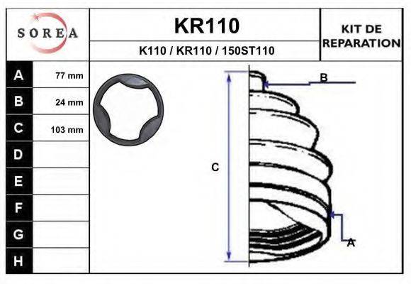 Комплект пылника, приводной вал EAI KR110