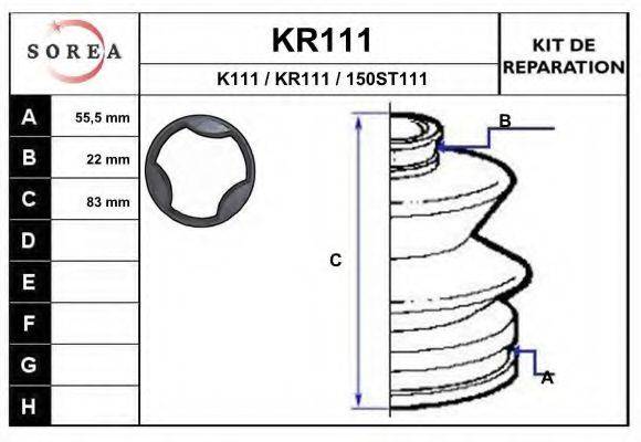 Комплект пылника, приводной вал EAI KR111