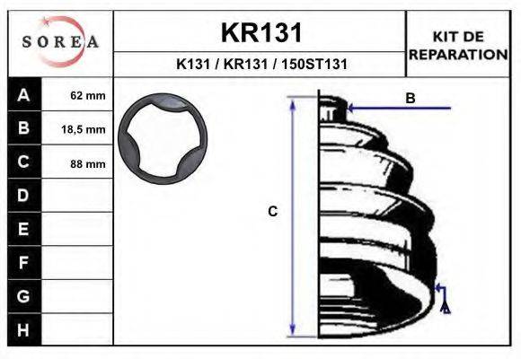 EAI KR131 Комплект пылника, приводной вал