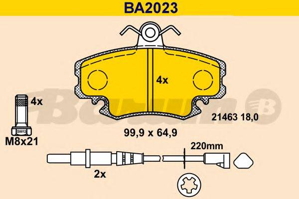 BARUM BA2023 Комплект тормозных колодок, дисковый тормоз