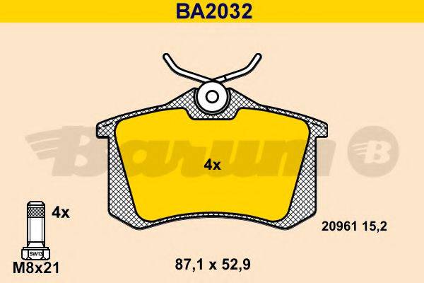 BARUM BA2032 Комплект тормозных колодок, дисковый тормоз
