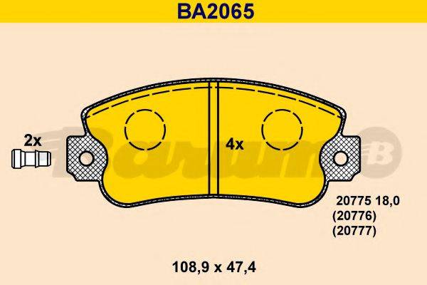 BARUM BA2065 Комплект тормозных колодок, дисковый тормоз