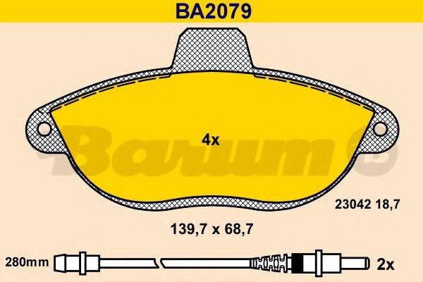 BARUM BA2079 Комплект тормозных колодок, дисковый тормоз