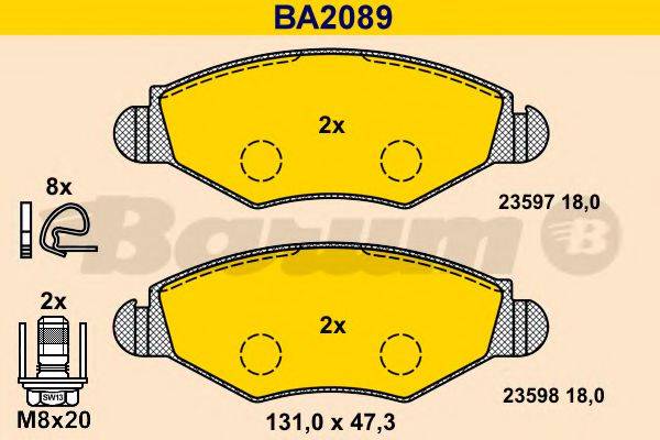 BARUM BA2089 Комплект тормозных колодок, дисковый тормоз