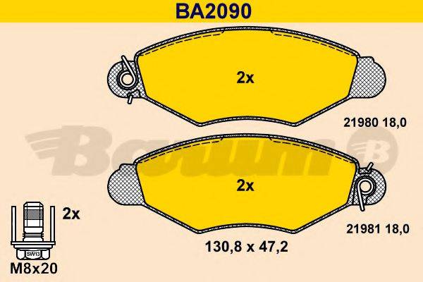 BARUM BA2090 Комплект тормозных колодок, дисковый тормоз