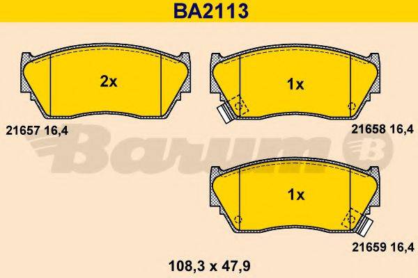 BARUM BA2113 Комплект тормозных колодок, дисковый тормоз