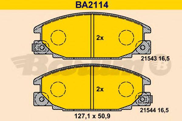 BARUM BA2114 Комплект тормозных колодок, дисковый тормоз
