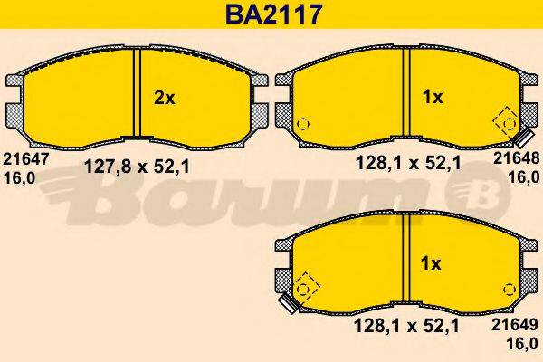 BARUM BA2117 Комплект тормозных колодок, дисковый тормоз