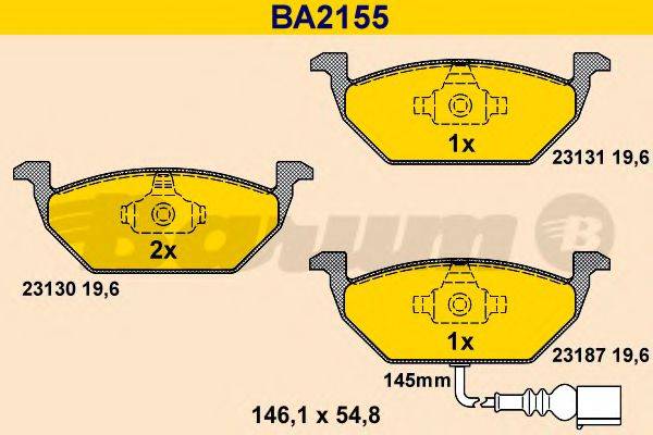 BARUM BA2155 Комплект тормозных колодок, дисковый тормоз