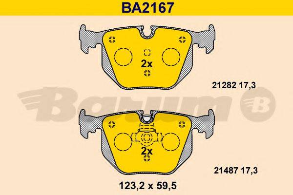 Комплект тормозных колодок, дисковый тормоз BARUM BA2167