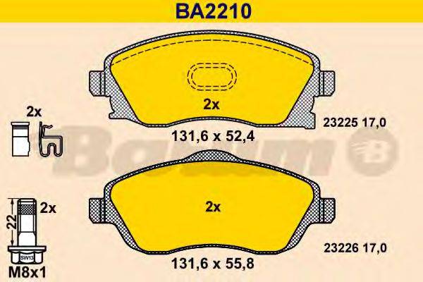 BARUM BA2210 Комплект тормозных колодок, дисковый тормоз