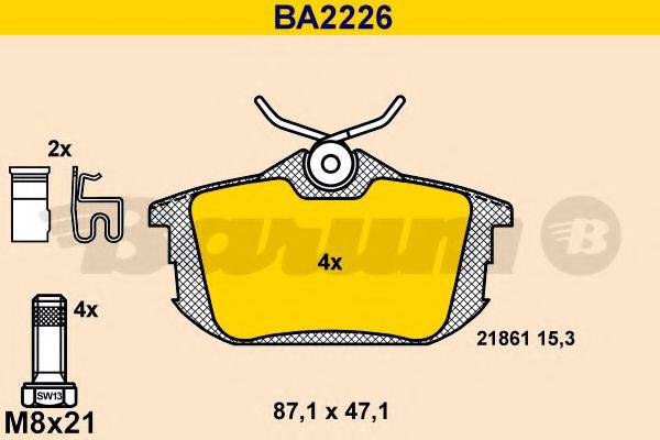BARUM BA2226 Комплект тормозных колодок, дисковый тормоз