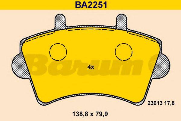 BARUM BA2251 Комплект тормозных колодок, дисковый тормоз