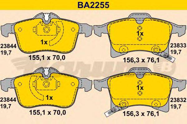BARUM BA2255 Комплект тормозных колодок, дисковый тормоз