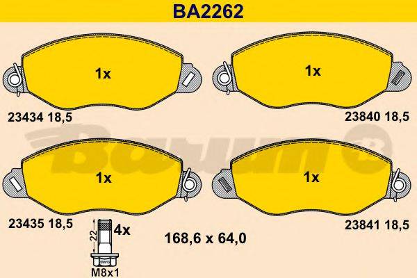 BARUM BA2262 Комплект тормозных колодок, дисковый тормоз