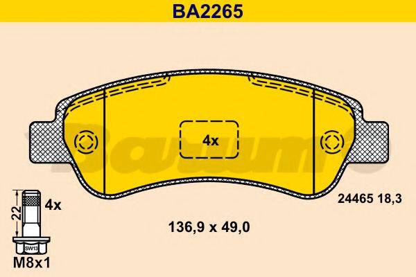 BARUM BA2265 Комплект тормозных колодок, дисковый тормоз