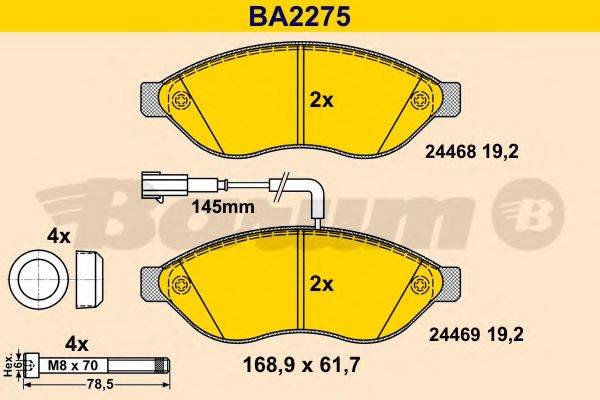 BARUM BA2275 Комплект тормозных колодок, дисковый тормоз