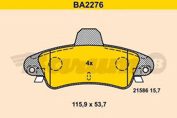 BARUM BA2276 Комплект тормозных колодок, дисковый тормоз