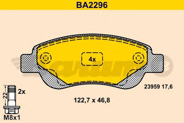 BARUM BA2296 Комплект тормозных колодок, дисковый тормоз