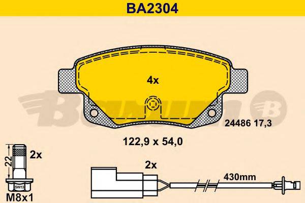 BARUM BA2304 Комплект тормозных колодок, дисковый тормоз