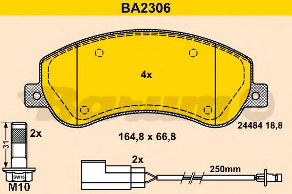 BARUM BA2306 Комплект тормозных колодок, дисковый тормоз
