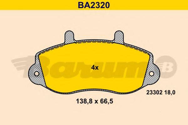 BARUM BA2320 Комплект тормозных колодок, дисковый тормоз