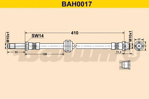 Тормозной шланг BARUM BAH0017