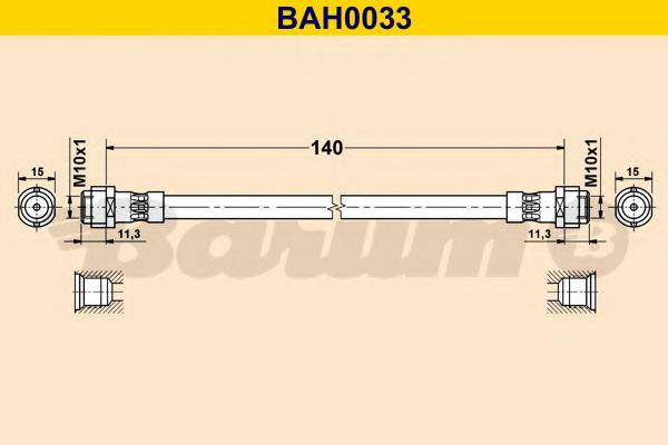 Тормозной шланг BARUM BAH0033