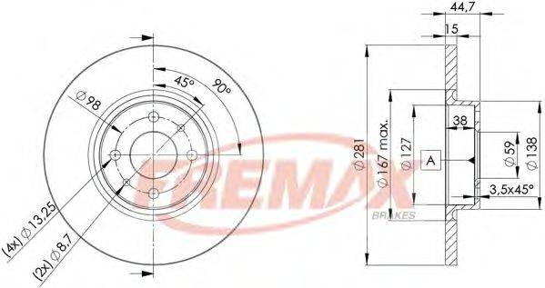 Тормозной диск FREMAX BD-0355