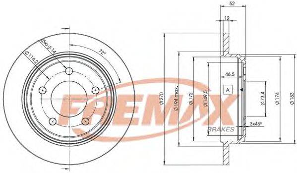 Тормозной диск FREMAX BD-5356